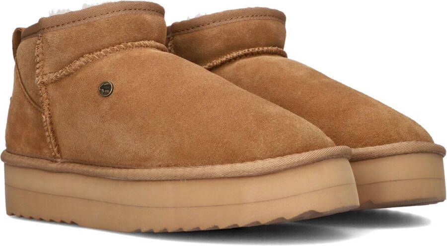 WARMBAT Vachtlaarzen Dames Durack Plateau Maat: 42 Materiaal: Suède Kleur: Cognac